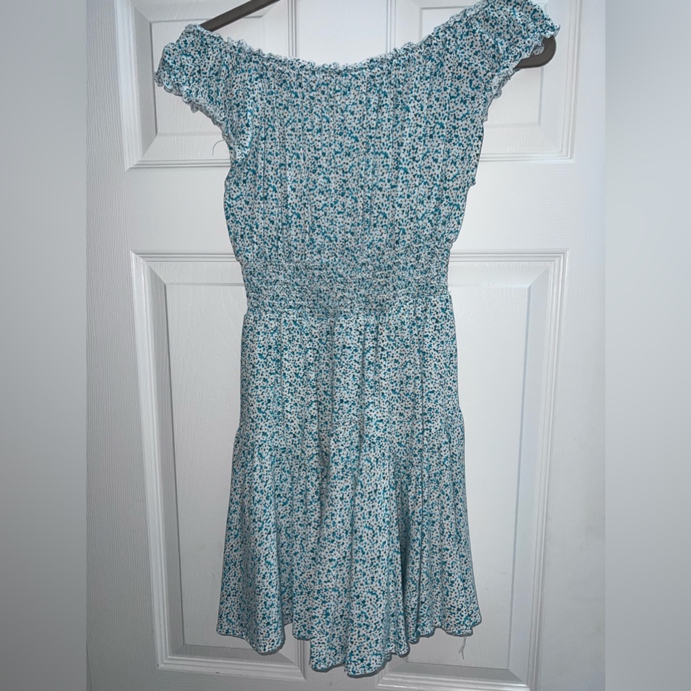 White and teal floral Aeropostale dress